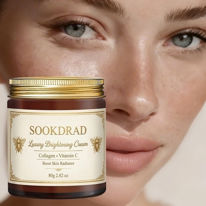 Luxury Glow Skincare - Krim Pencerah Mewah, Kolagen+Vitamin C, kilau